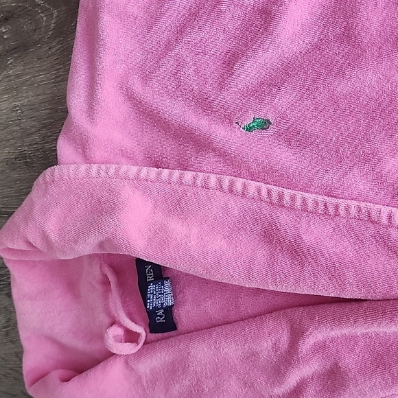 Vintage Ralph Lauren Terry Cloth Bath Robe French Terry Bubblegum Barbie Pink - Picture 5 of 6